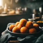 Un piatto di arancini siciliani impilati