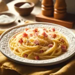 Un piatto di spaghetti alla carbonara