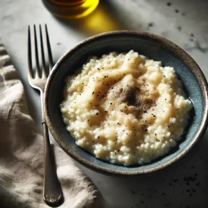 Fotografia di un risotto al gorgonzola